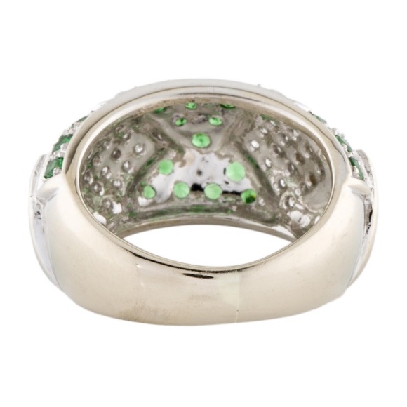 WOW 14k Diamond & Tsavorite Pinky Ring 3.75 - Picture 5 of 7